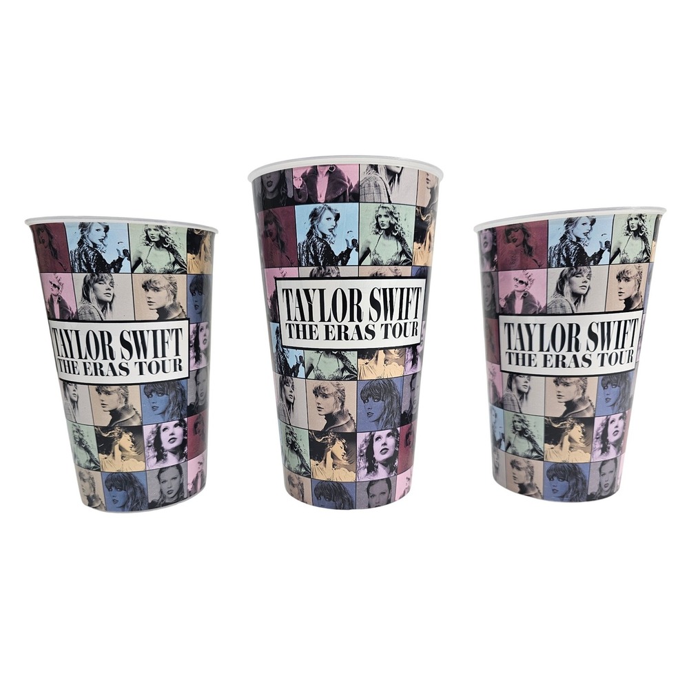 Taylor Swift The Eras Tour Souvenir Cups Set of 3 Plastic Tumblers Multicolor
